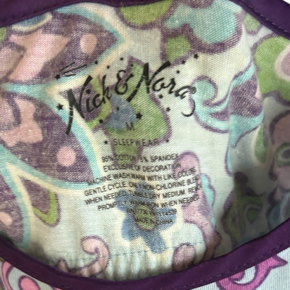 Y2K Nick & Nora Whimsical Retro Owl Novelty Print Ribbon Bow Babydoll Cami Top M - Picture 2 of 7